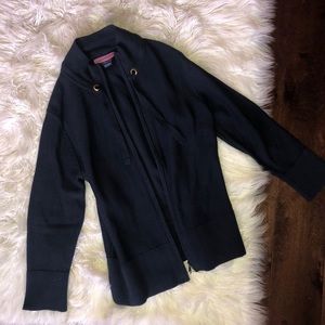 Vineyard vines navy blue knit zip up jacket xs